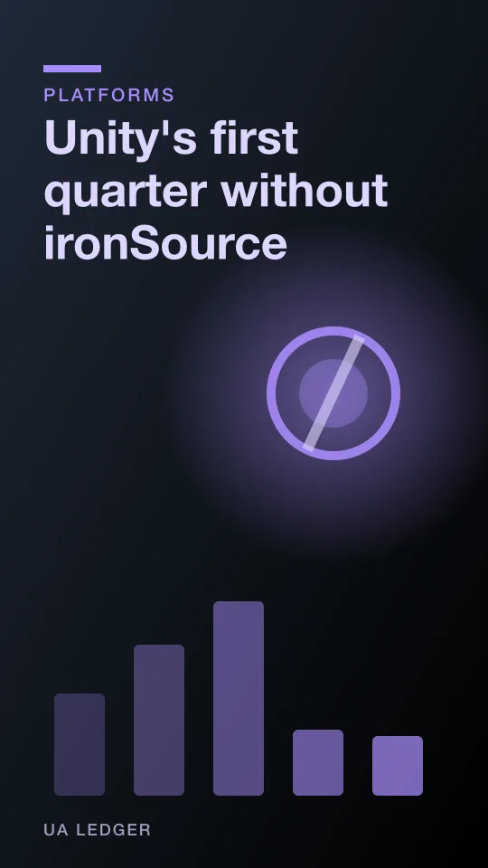 Abstract illustration of a bar chart with one bar fading out