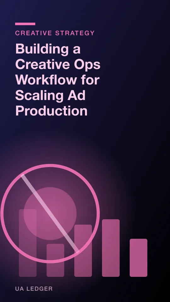 Abstract editorial illustration of a production line assembling small ad frame icons