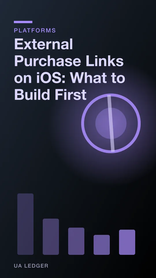 Abstract illustration of a door opening from an app icon to an external web page