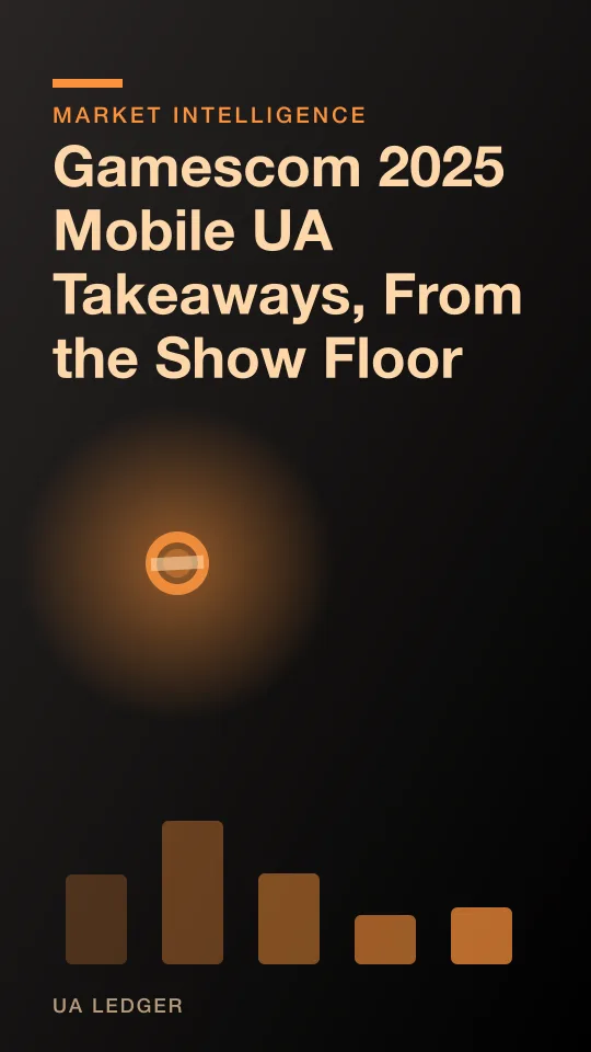 Abstract editorial illustration of a games show floor with data overlays