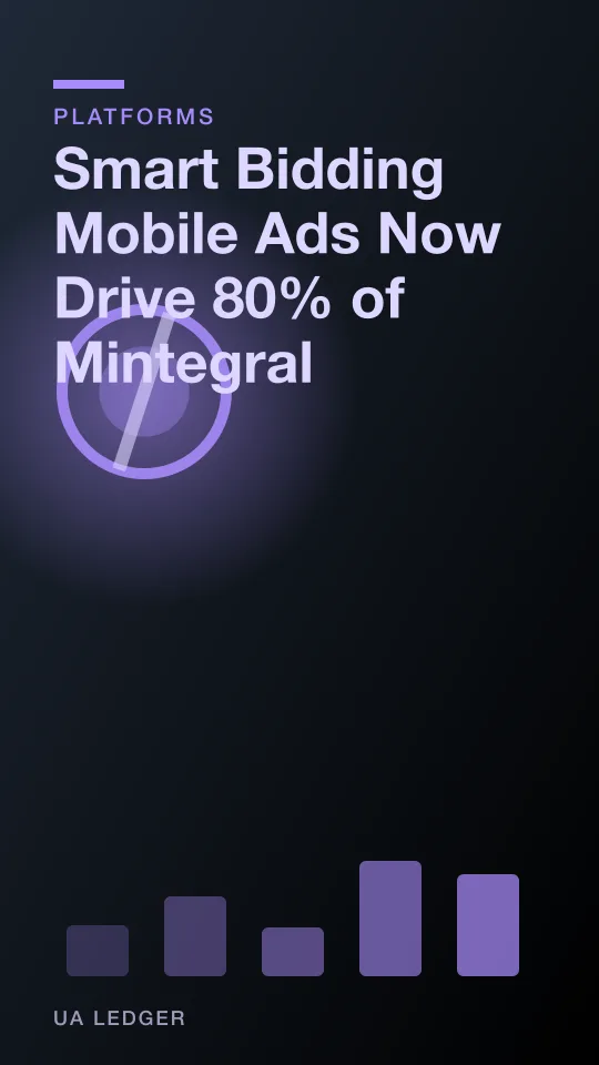Abstract editorial illustration of a bidding algorithm dashboard with a revenue pie chart