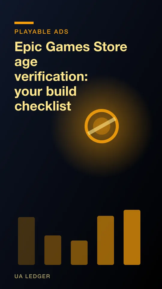 A store submission checklist with an age-verification badge stamped alongside other icons