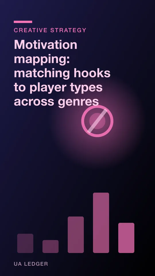 A grid of abstract player silhouettes each connected to a different geometric hook shape