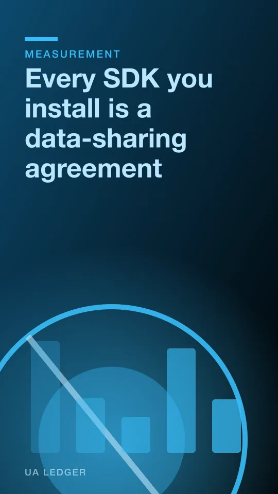 Editorial collage of a signed contract folded into a smartphone, data streams flowing outward to several corporate logos rendered as blank shapes, and a padlock left open.