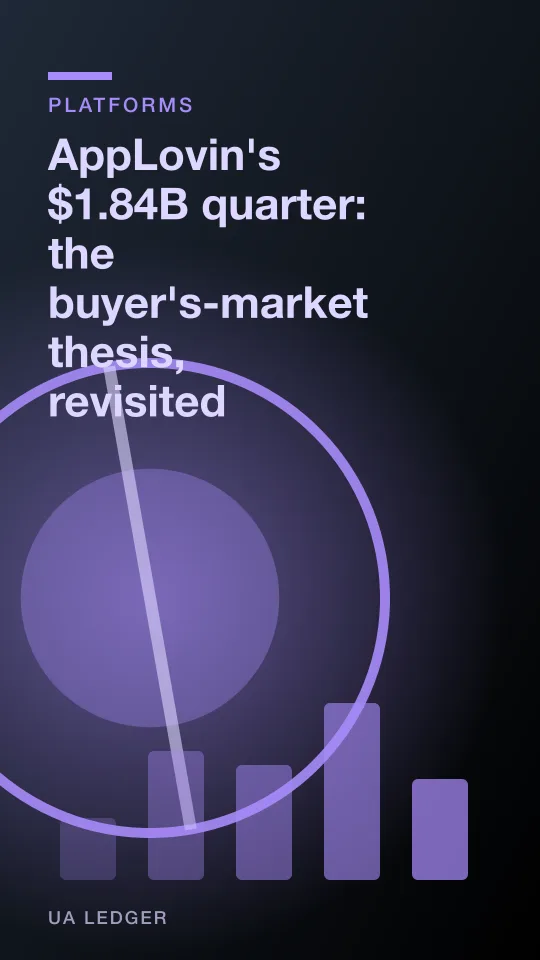 Abstract illustration of an upward stock chart line crossing a mobile app icon grid