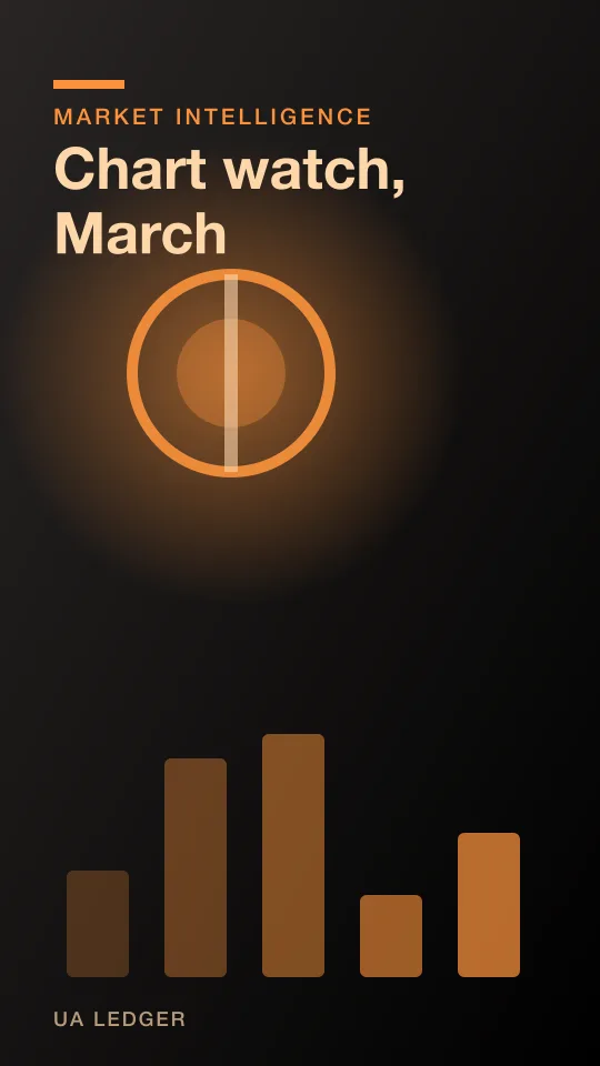 Abstract editorial illustration of a bar chart with most bars unchanged and one shifting slightly