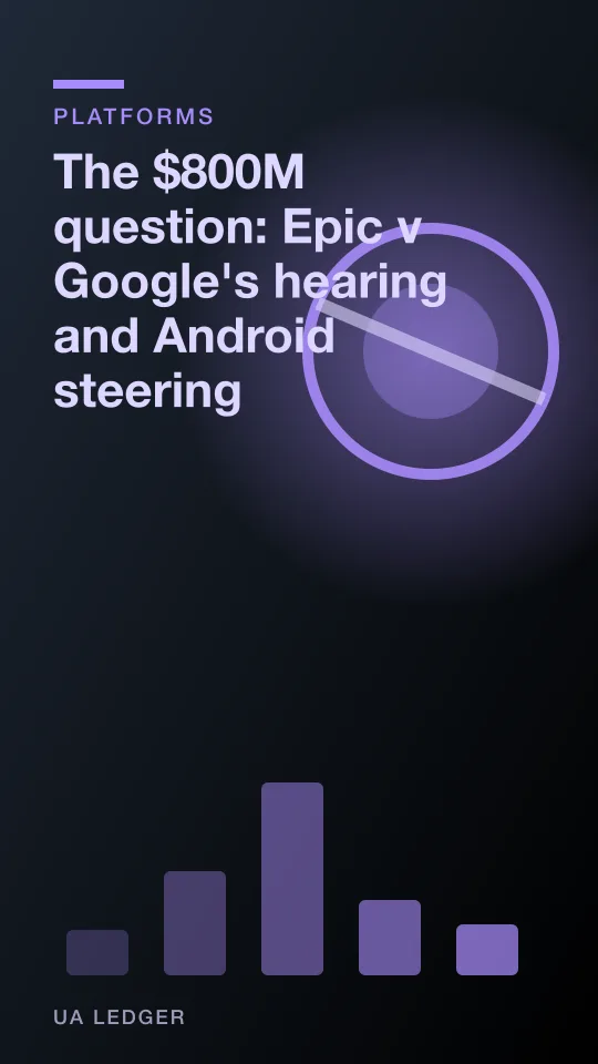 Abstract illustration of a courtroom gavel beside two overlapping corporate logos