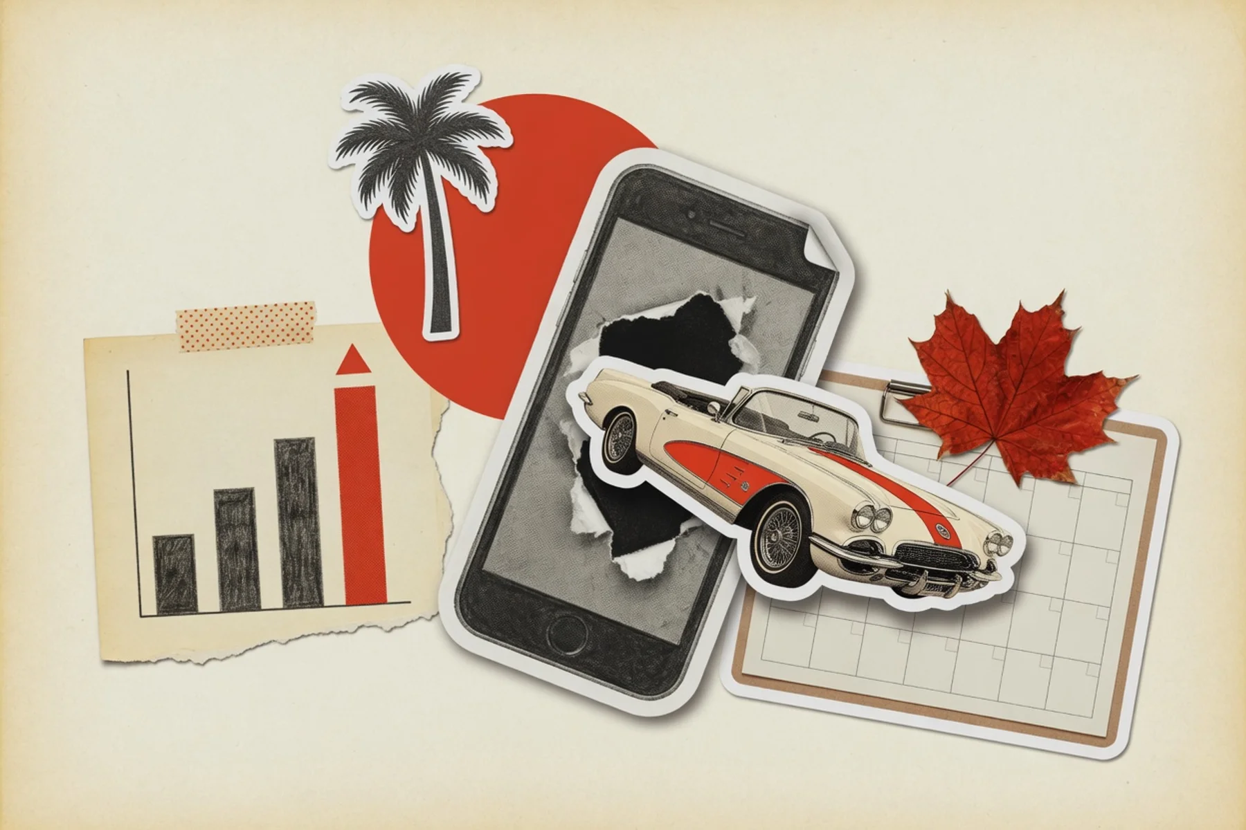A streaming platform icon overlapping a mobile app grid, with a spike graph between them