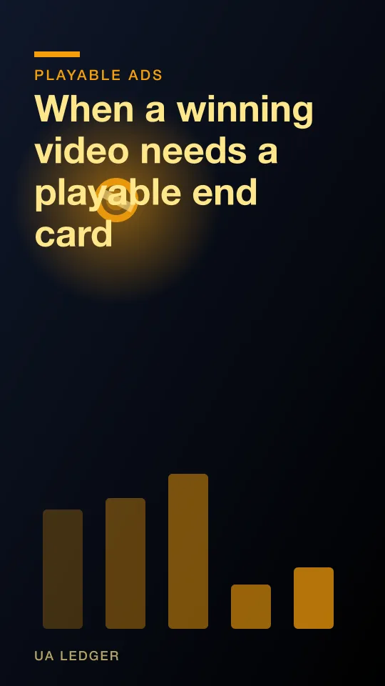 Mobile game creative reference for When a winning video needs a playable end card