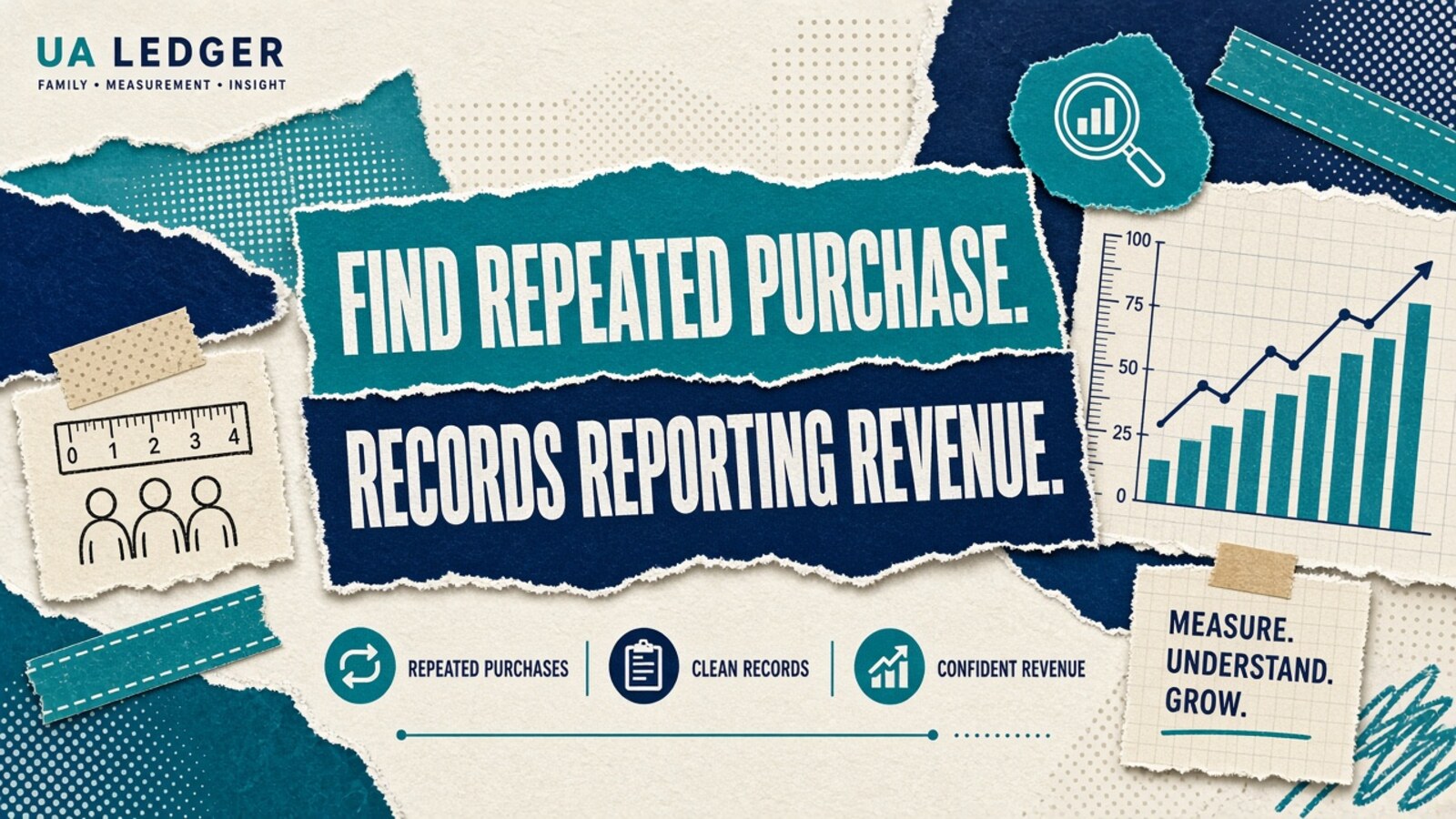 Editorial collage hero: measurement-lab-purchase-duplicate-rate