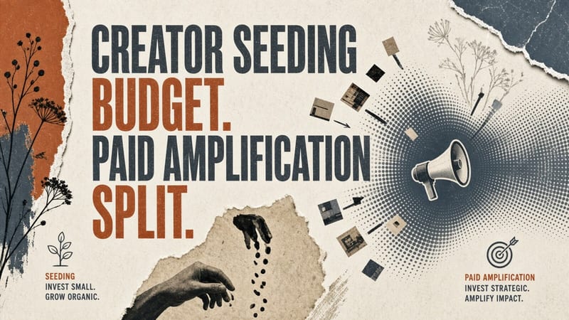 Creator seeding budget vs paid amplification split worksheet (labelled synthetic)