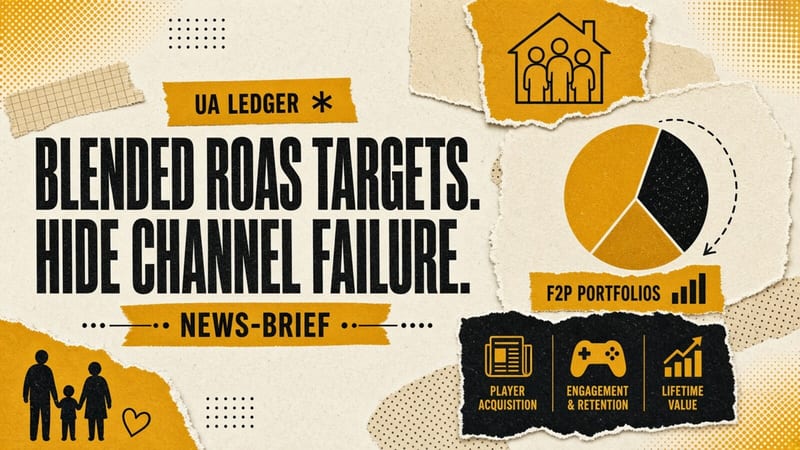 Blended ROAS targets that hide channel failure in F2P portfolios